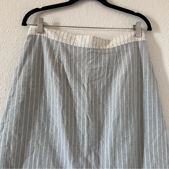 Madewell x The New Denim Project Patchwork Stripe Midi Skirt Sz 6 Beige Blue - Picture 9 of 16